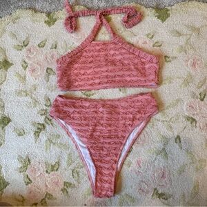 Pink Ruffled Bikini Set